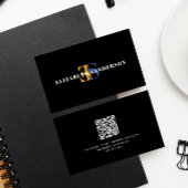 Boutique Retro Monogram QR Code Carte de visite