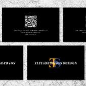 Boutique Retro Monogram QR Code Carte de visite