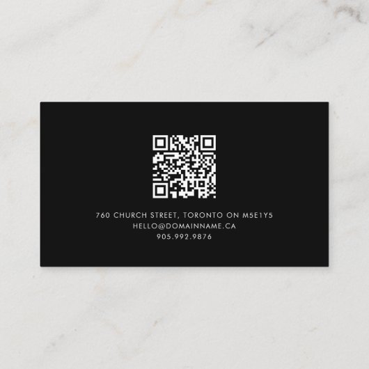 Boutique Retro Monogram QR Code Visitekaartje (Achterkant)