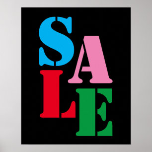 Boutique Sale Sign, Retail Store Signage, Zwart Poster