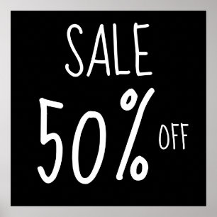 Boutique Sale Sign, Retail Store Signage, Zwart Poster