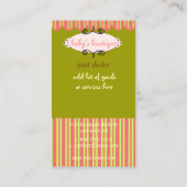 Boutique sassy, cartes de visite (Dos)