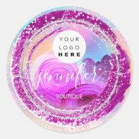 Boutique Shop Glitter Lijst Silver Pink Floral