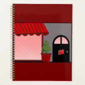 Boutique Storefront Red Black Topiary Open (Devant)