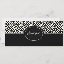Boutique Style Cadeaubon met Zebra Print