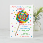 Boutique sucrée Lollipop Invitations d'anniversair (Debout devant)