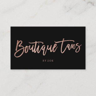Boutique tans logo gouden typografie zwart visitekaartje