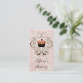 Boutique Victorian Pink Damask cartes de visite (Debout devant)