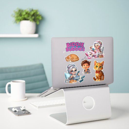 Boutiques Biddie Buddies Marque Stickers Coupe Per (Ordinateur portable sur le bureau)