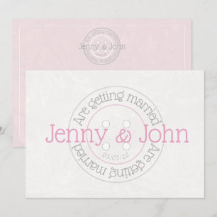 Bouton à coudre rose & dentelle vintage invitation