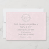 Bouton à coudre rose et vert invitation de mariage (Dos)