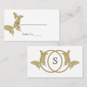 Bouton à double anneau Monogramme Mariage Cartes d (Devant / Derrière)