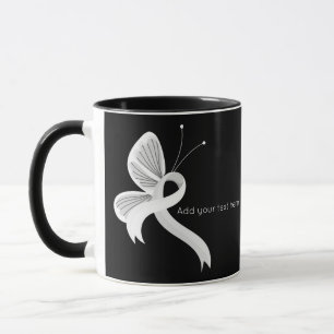 Bouton à ruban à sensibilisation blanche Mug à caf