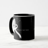 Bouton à ruban à sensibilisation blanche Mug à caf (Devant gauche)