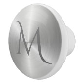 Bouton argenté de traction de tiroir de monogramme (Droite)