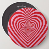 Bouton Badge - Coeurs d'illusion optique (Devant & derrière)