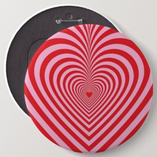 Bouton Badge - Coeurs d'illusion optique (Devant & derrière)