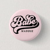 Bouton Badge Nom personnalisé Birde Babe (Devant)