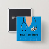 Bouton Bl de badge nominatif d'infirmier autorisé (Devant & derrière)