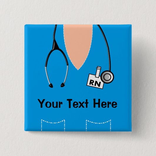 Bouton Bl de badge nominatif d'infirmier autorisé (Devant)