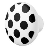 Bouton blanc et noir de meubles de point de polka (Droite)