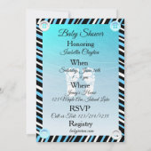 Bouton bleu et noir Boy Baby Shower Invitations (Dos)