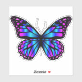 Bouton bleu pourpre Sticker en vinyle coupé sur me (Feuille)