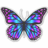 Bouton bleu pourpre Sticker en vinyle coupé sur me (Devant)