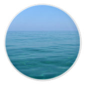 Bouton bleu simple de raboteuse de mer et de ciel (Devant)