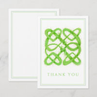 BOUTON CELTIQUE VERT 3.5x5 Carte de remerciements