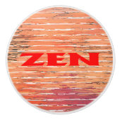 Bouton céramique en roseaux rouges zen (Devant)