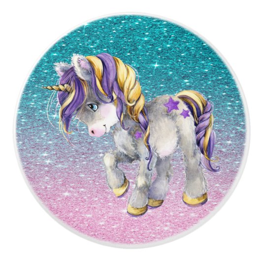 Bouton céramique Unicorn précieux (Devant)