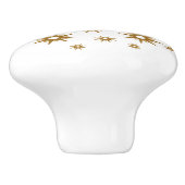 Bouton céramique White & Gold Starbursts (Côté)