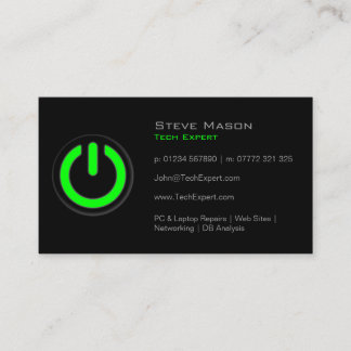 Bouton d'alimentation noir, technologie - Carte de
