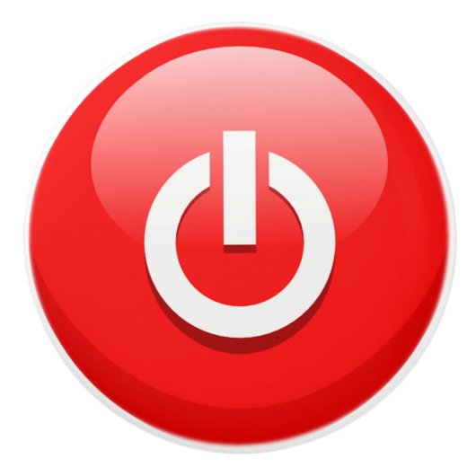 Bouton d'alimentation rouge géant (Devant)