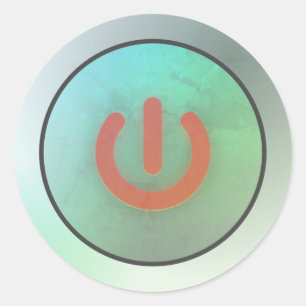 Bouton d'alimentation Sticker rond classique