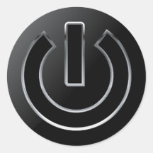 Bouton d'alimentation Sticker rond classique, bril