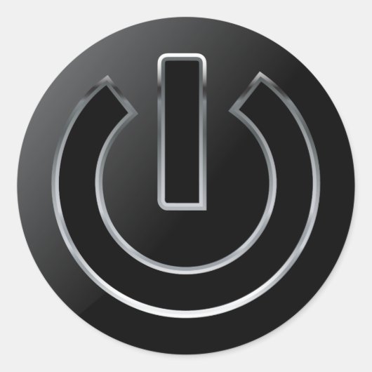 Bouton d'alimentation Sticker rond classique, bril (Devant)