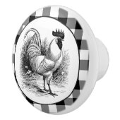 Bouton de chèque blanc noir du coq de pays (Droite)