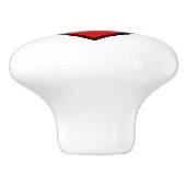 Bouton de coeur rouge/céramique (Côté)