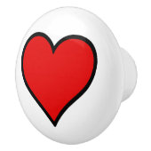 Bouton de coeur rouge/céramique (Droite)