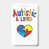 Bouton de contact alerte autisme non verbal Badge  (Arrière)