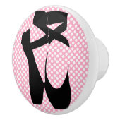 Bouton de meubles de pantoufles de ballet de noir (Droite)