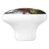 Bouton de paon en verre souillé de Nouveau Tiffany (Côté)