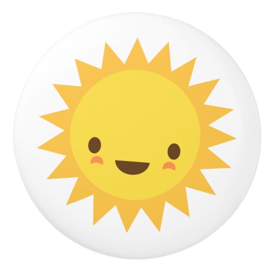 Bouton de porte du soleil de Kawaii - conception (Devant)