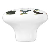 Bouton De Porte En Céramique 49 poules de poulet (Côté)