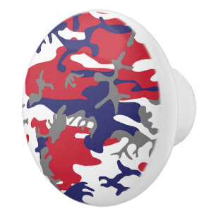 Bouton De Porte En Céramique 4 juillet, Jour de l'Indépendance, Gris camouflage