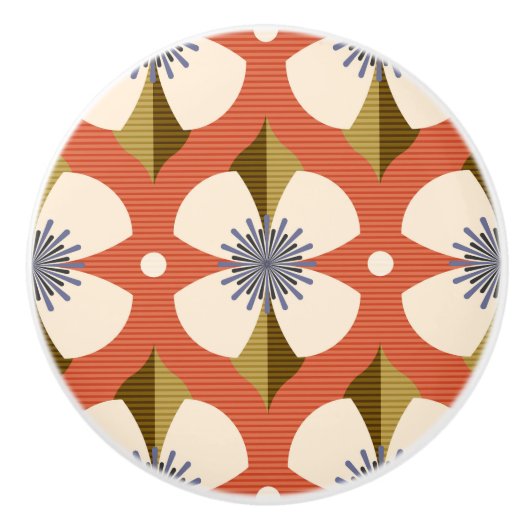 Bouton De Porte En Céramique 7os betercup fleur brun (Devant)