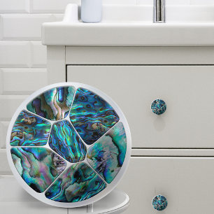 Bouton De Porte En Céramique Abalone Shell - Voronoi Cells Mosaic