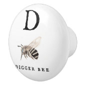 Bouton De Porte En Céramique Abeille à Digger "D" (Droite)